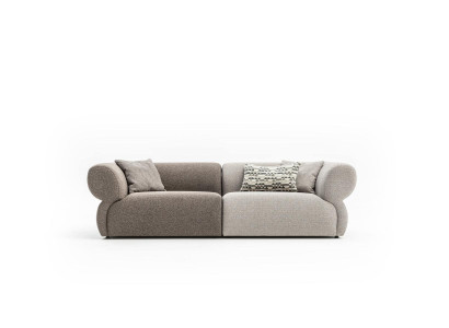 Sofa Luxury 3 Seater Gray Upholstered Sofa Living room Three Seater Couches 250cm